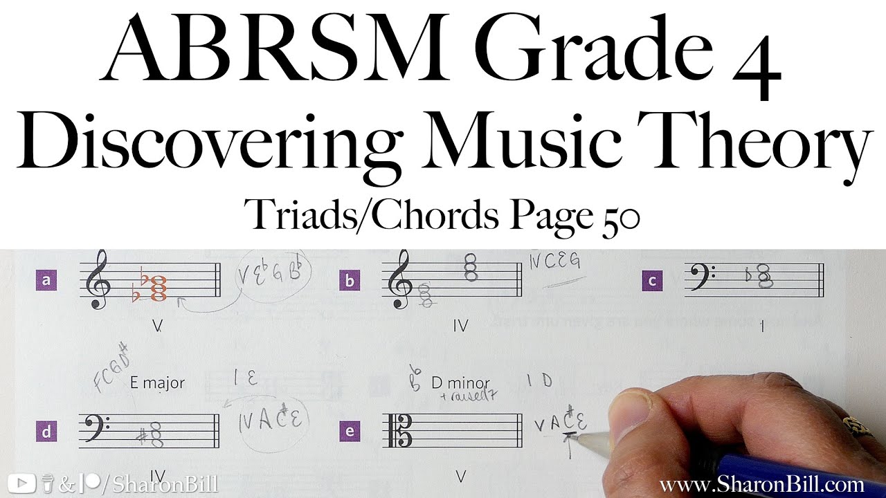ABRSM Discovering Music Theory Grade 4 Triads/Chords Page 50 with Sharon Bill