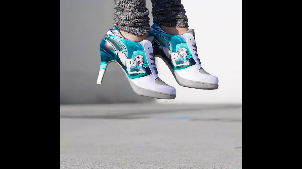 Sneaker High Heels | Hohe Schuhe | Meerjungfrau | Mermaid | Tattoo Art | Ultra bequem und unique