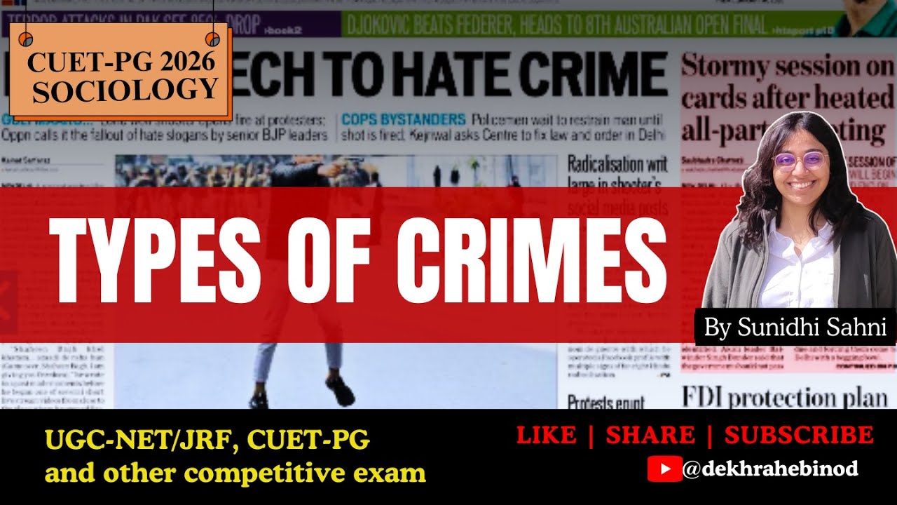 Types of Crime | CUET-PG Sociology 2026 #jnu #cuetpg #oneshotrevision
