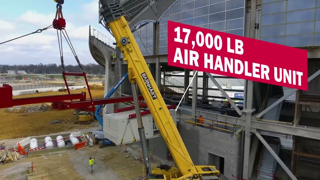 Setting an Air Handling Unit Inside Simmons Bank Liberty Stadium