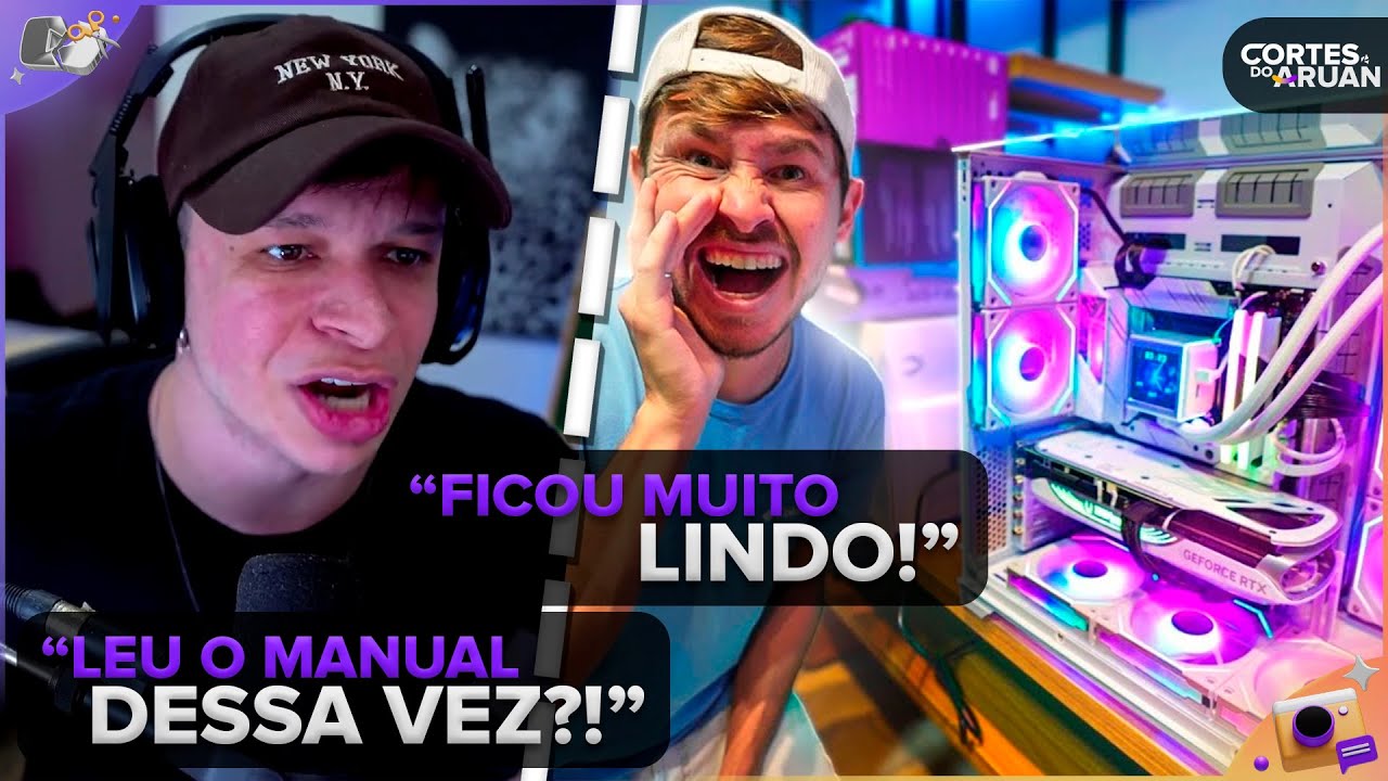 ARUAN REAGE: ESSE É MEU COMPUTADOR GAMER NOVO!! É UM MONSTRO 😨 (RENAN FIORINI) - Cortes do Aruan