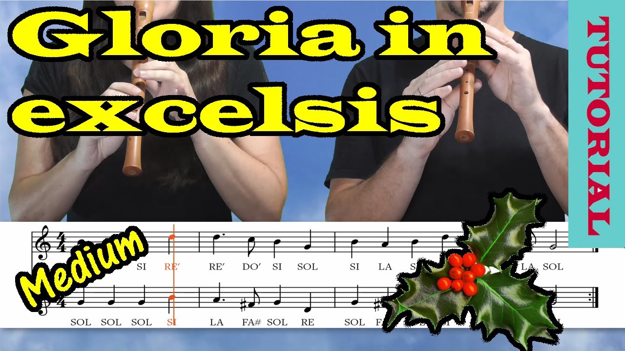 Gloria in excelsis - Tutorial flauta con partitura | Karaoke instrumental