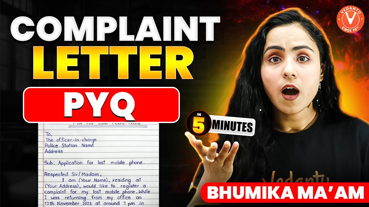 CRACK Complaint Letters! 📝 PYQ in 5 Mins | Class 10 English Grammar!