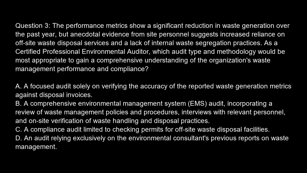 Certified Professional Environmental Auditor  CPEA  Free Practice Test video