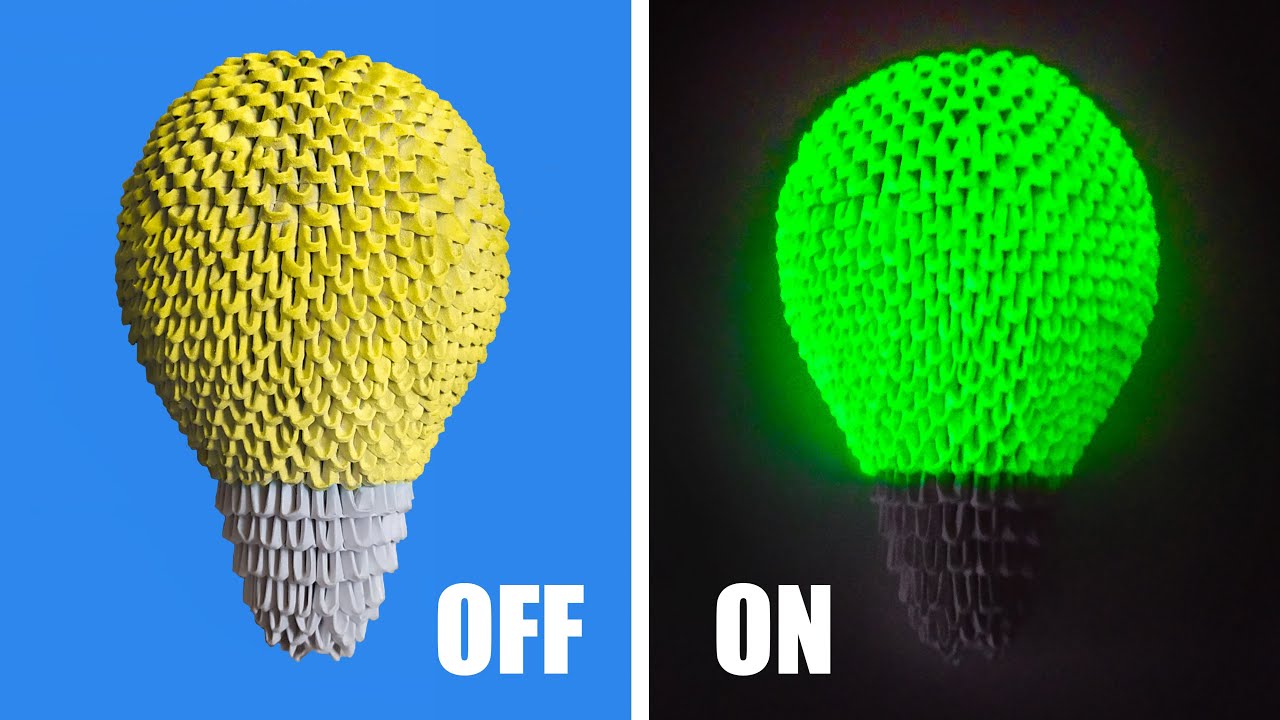 How to make a 3D origami Lightbulb