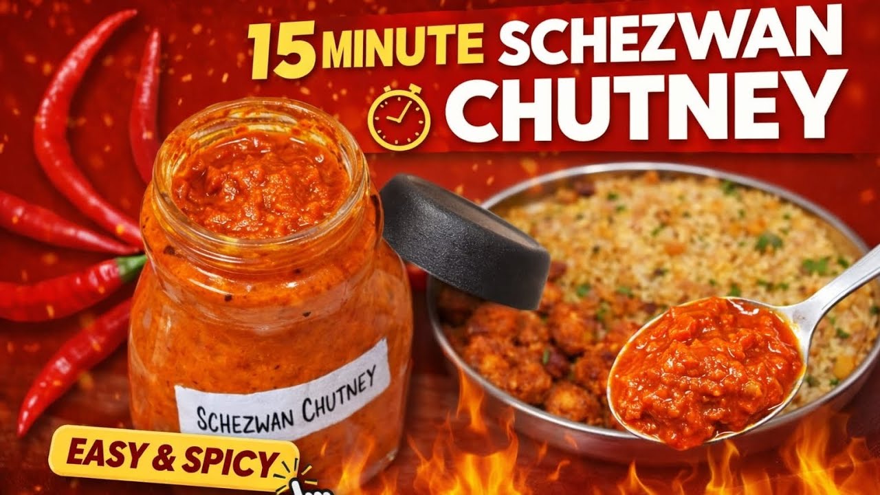 15 Minute Schezwan Chutney 🔥 | Street Style Spicy Chutney at Home