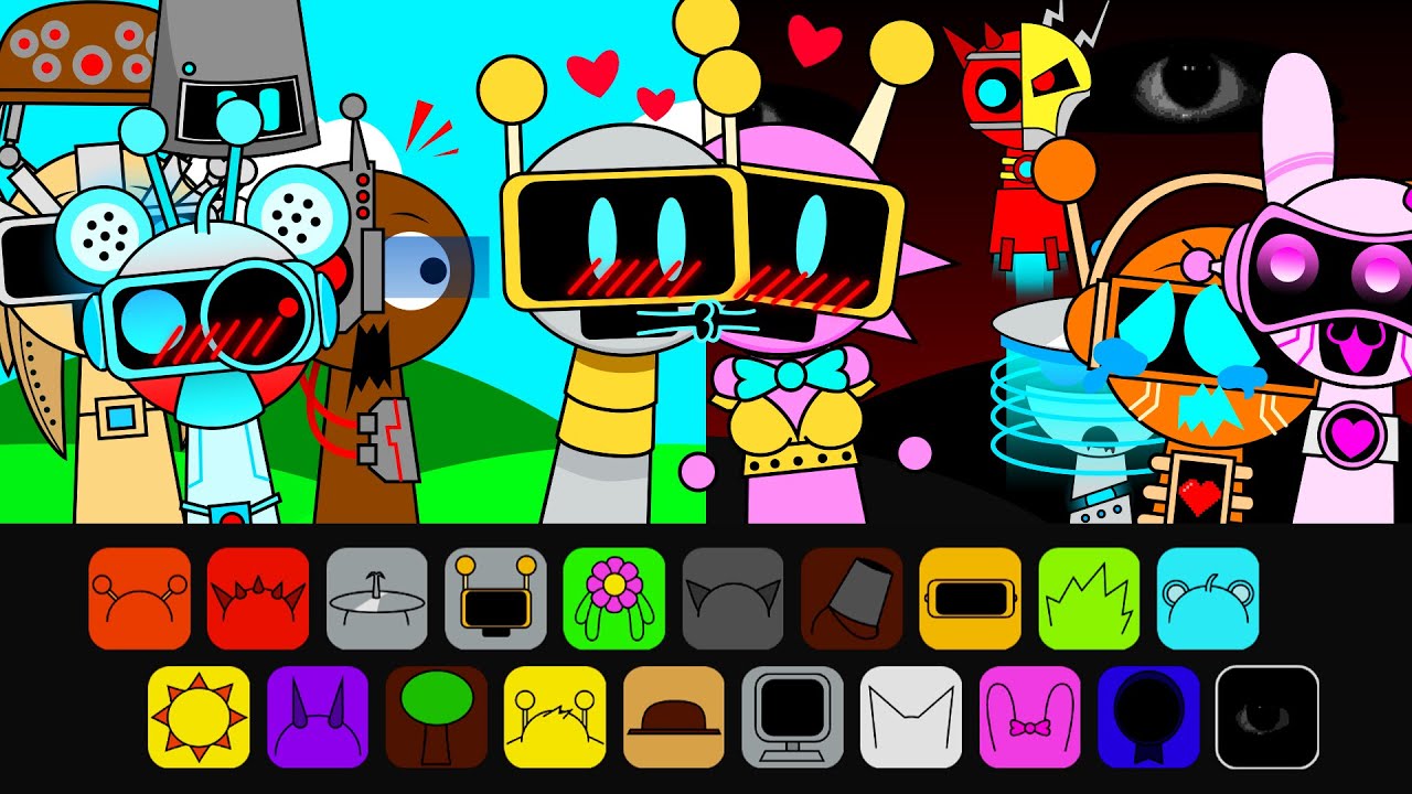 Sprunki Sinner Edition, But Sprunki ROBOT SUS Mod - Pink Bot x Fun Bot Sad Love Story
