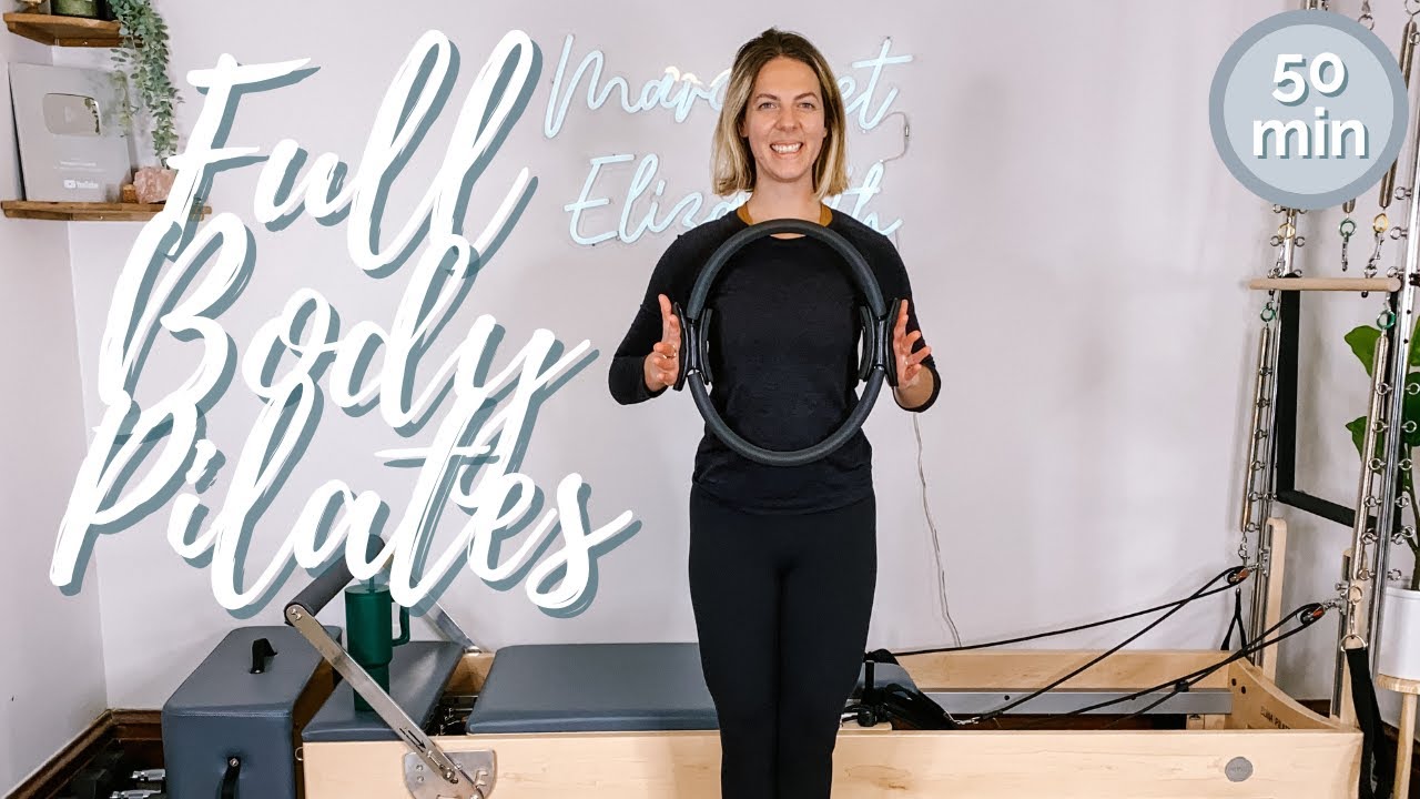 50 minute full body mat pilates + pilates ring & light weights // posture focused pilates workout