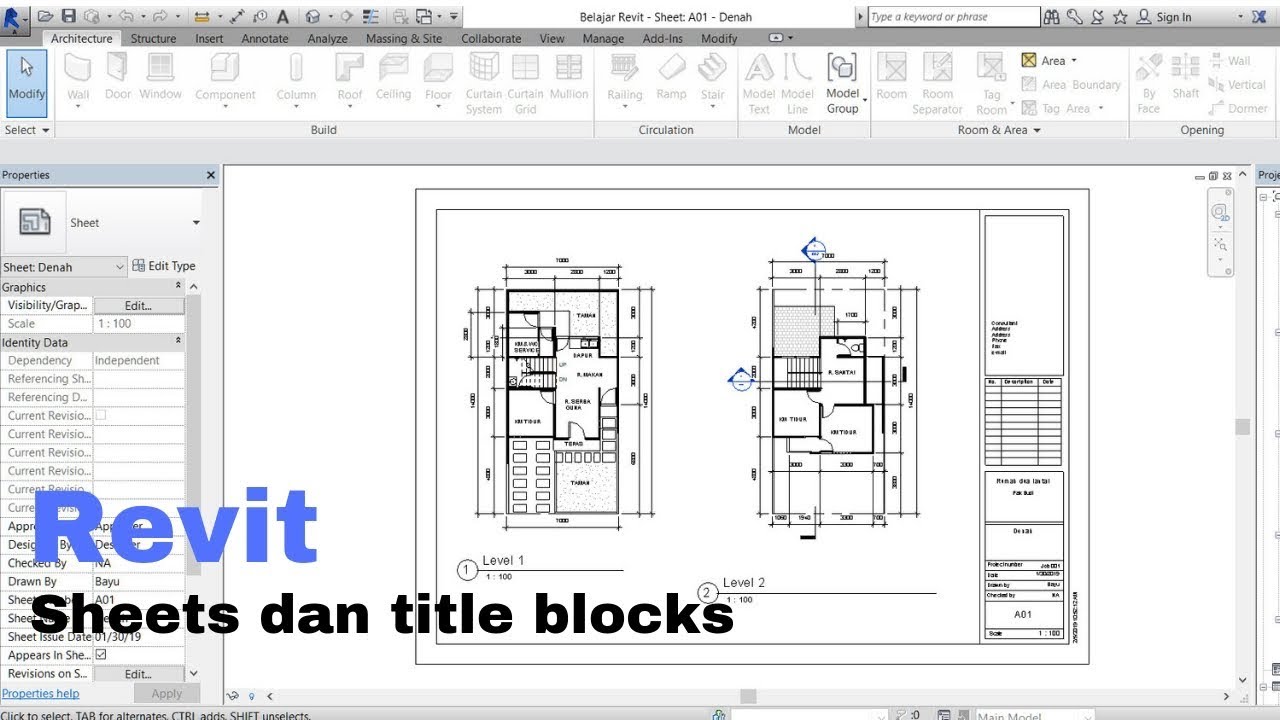 Tutorial Revit Indonesia - Membuat sheet untuk print out