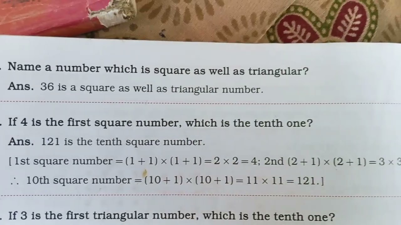 Problem set 53 | Patterns | Chapter 15 | 5th standard | Maths Patterns 5th Standard Problem set 53