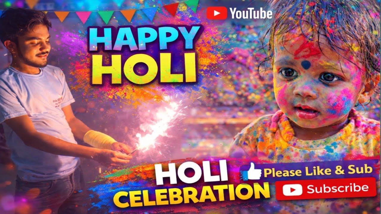 👉 “Cute Krista Wishes You Happy Holi 🎨😍”