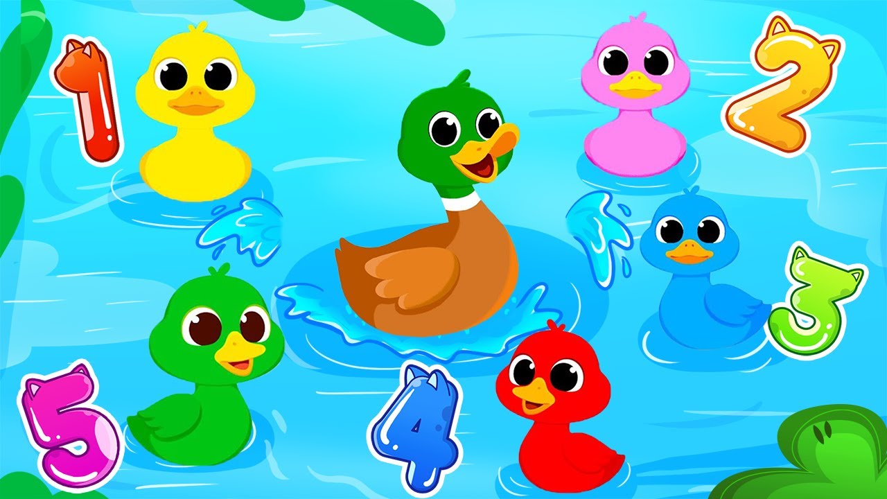 Cinco Patinhos🦆 | Aprenda os números de 1 a 5 | Puppet em Português - Canções Infantis