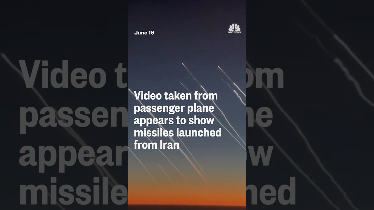Video taken from passenger plane appears to show missiles launched from Iran