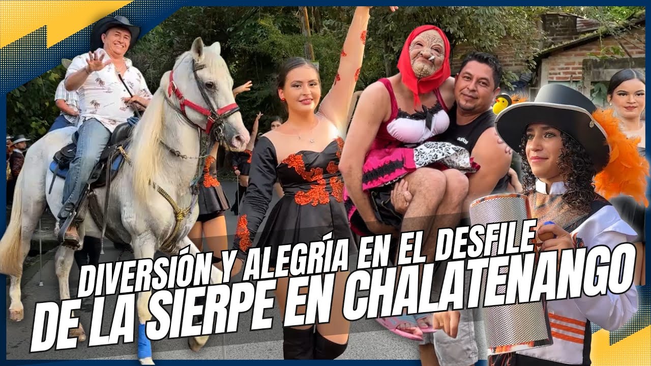 Diversión y alegría en el desfile del cierre de las fiestas de La Sierpe en Chalatenango.