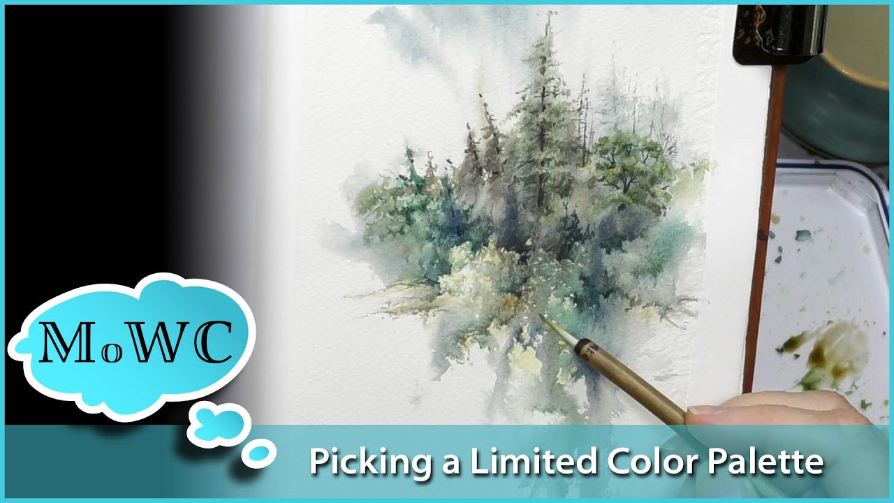 Choosing a Limited Color Scheme. A Study in Greens. #worldwatercolormonth.