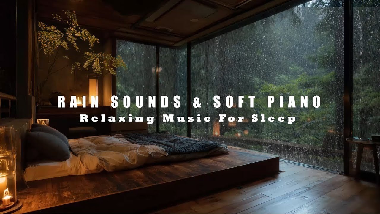 Rain Sounds for Sleeping 🌙 Soft Piano Night Relaxation