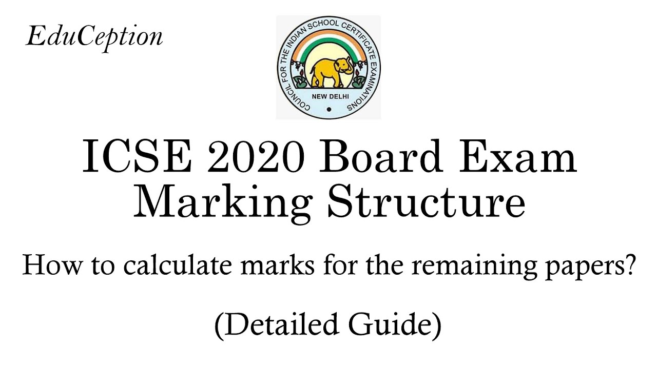 ICSE 2020 Board Exam Marking Structure | Detailed Explanation
