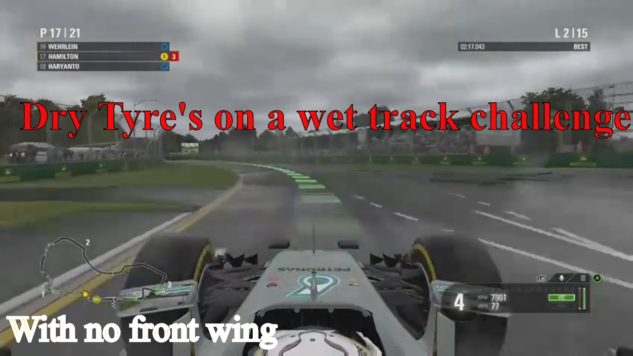 Dry tyre's on a wet track challenge!!!!!!with no front wing