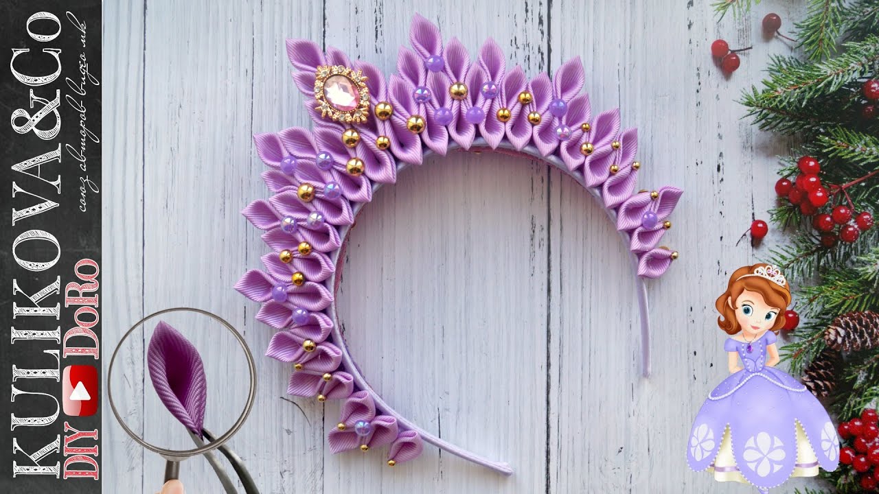 КОРОНА на ободке из лепестков КАНЗАШИ DIY Nastya DoRo