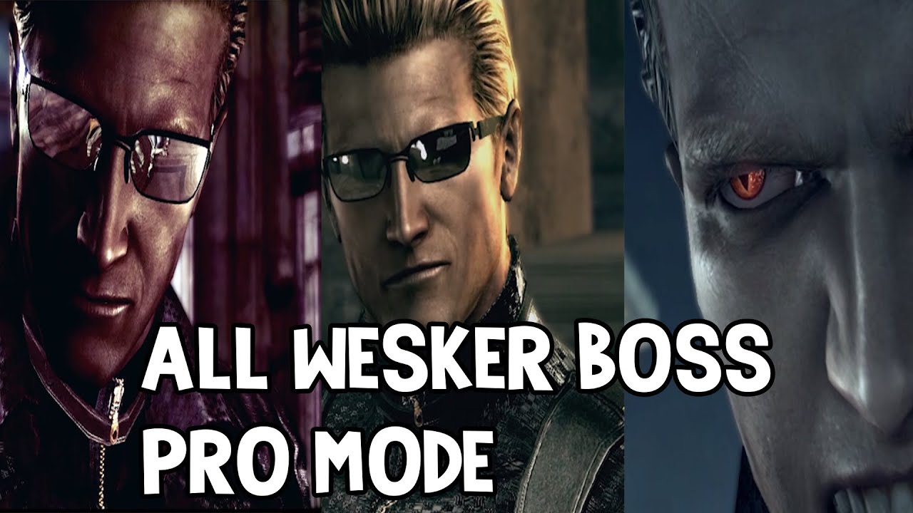 Resident Evil 5 - All Wesker Boss Fight - Pro Difficulty