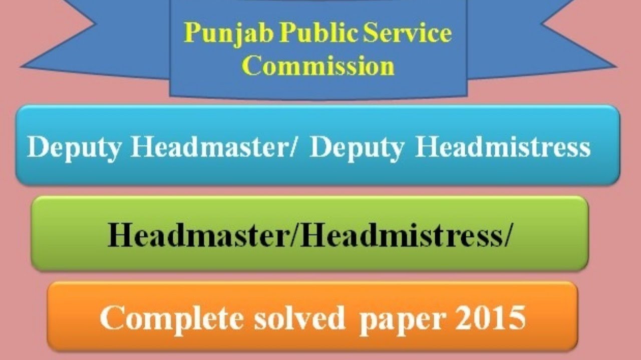 PPSC Headmaster / Headmistress past paper 2016