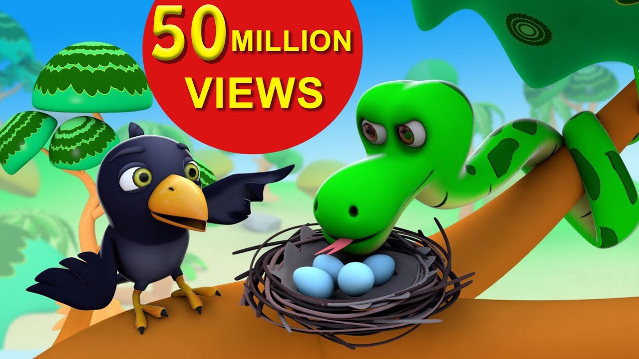 कौआ और साँप - Hindi Kahaniya | The Crow and Snake 3D Hindi Stories for Kids