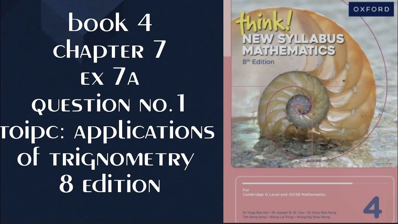 New syllabus Mathematics 8 edition book 4 Chapter 7:  Ex 7A Q1 #trignometry   #maths​​​​​