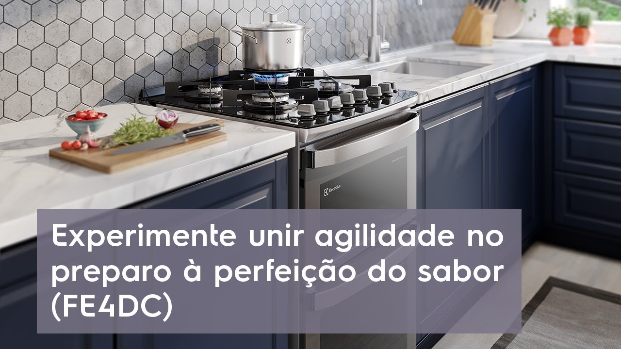 Fog&atilde;o Electrolux 4 Bocas Experience Cinza com Duplo Forno (FE4DC)