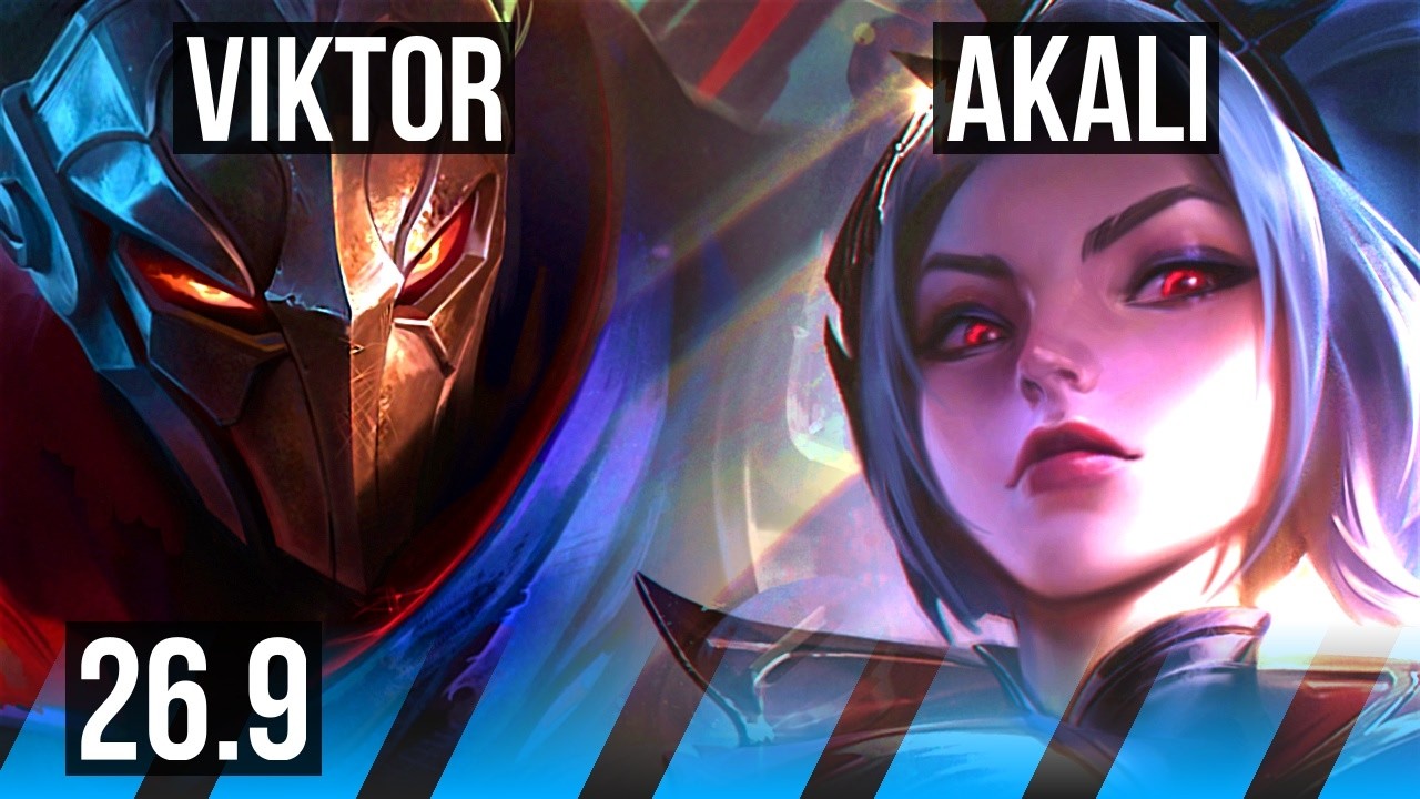 VIKTOR vs AKALI (MID) | Perfect KDA: 8/0/2 | KR Challenger | 26.9