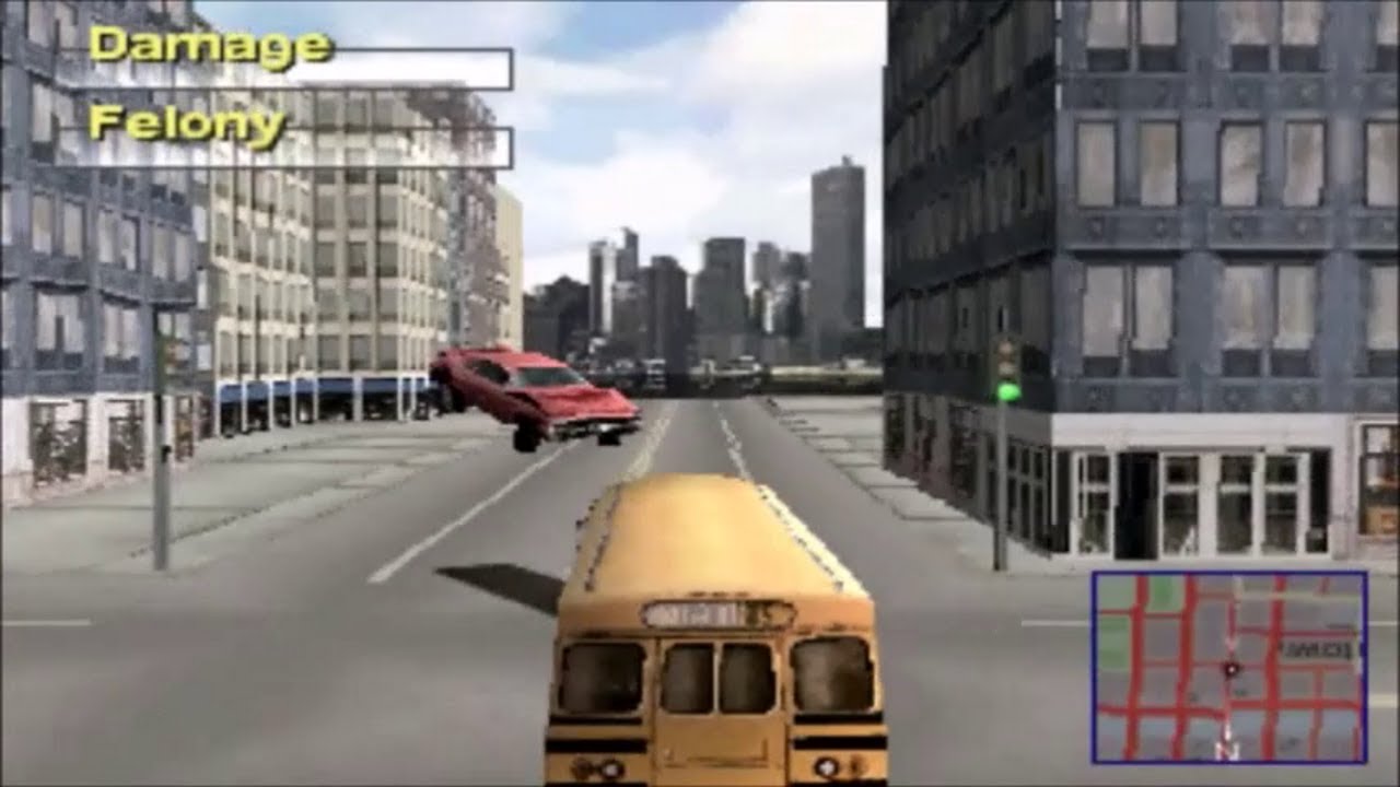 Driver 2 PS1: Take a Ride Chicago with School Bus (Infinite Mass and Nitro)