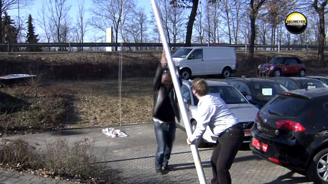 Fahnenmasten mit Außenseilführung Z-Serie aufstellen | Richtige Anleitung Tutorial Video