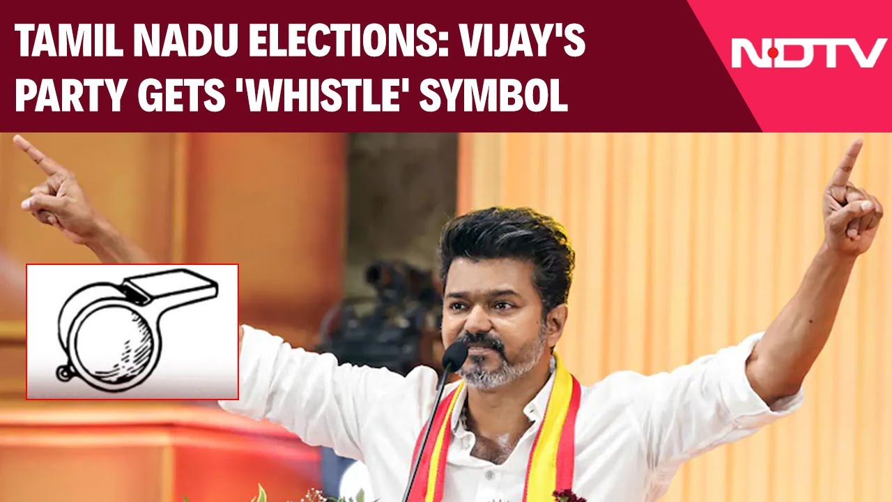 Actor Vijay's Party Gets 'Whistle' Symbol In Time For Battle Of Tamil Nadu
