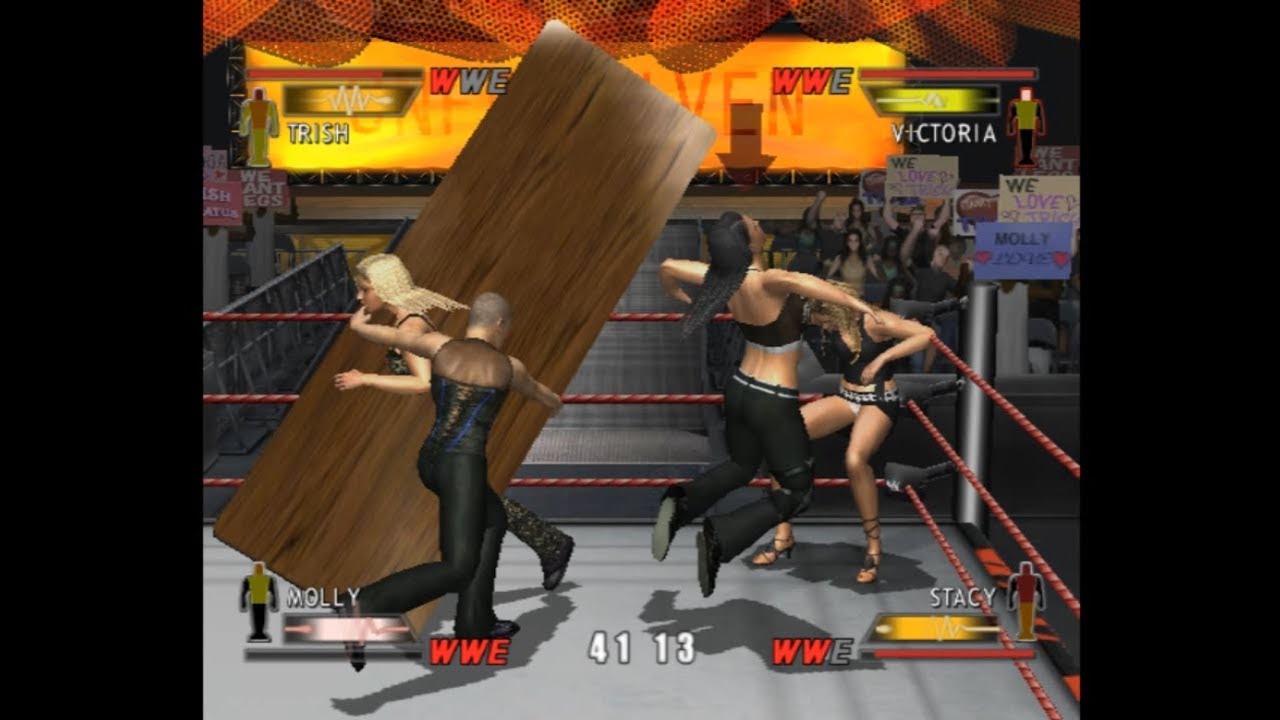 WWE Day of Reckoning (NINTENDO GAMECUBE) Women's Fatal 4 Way Hardcore First Blood