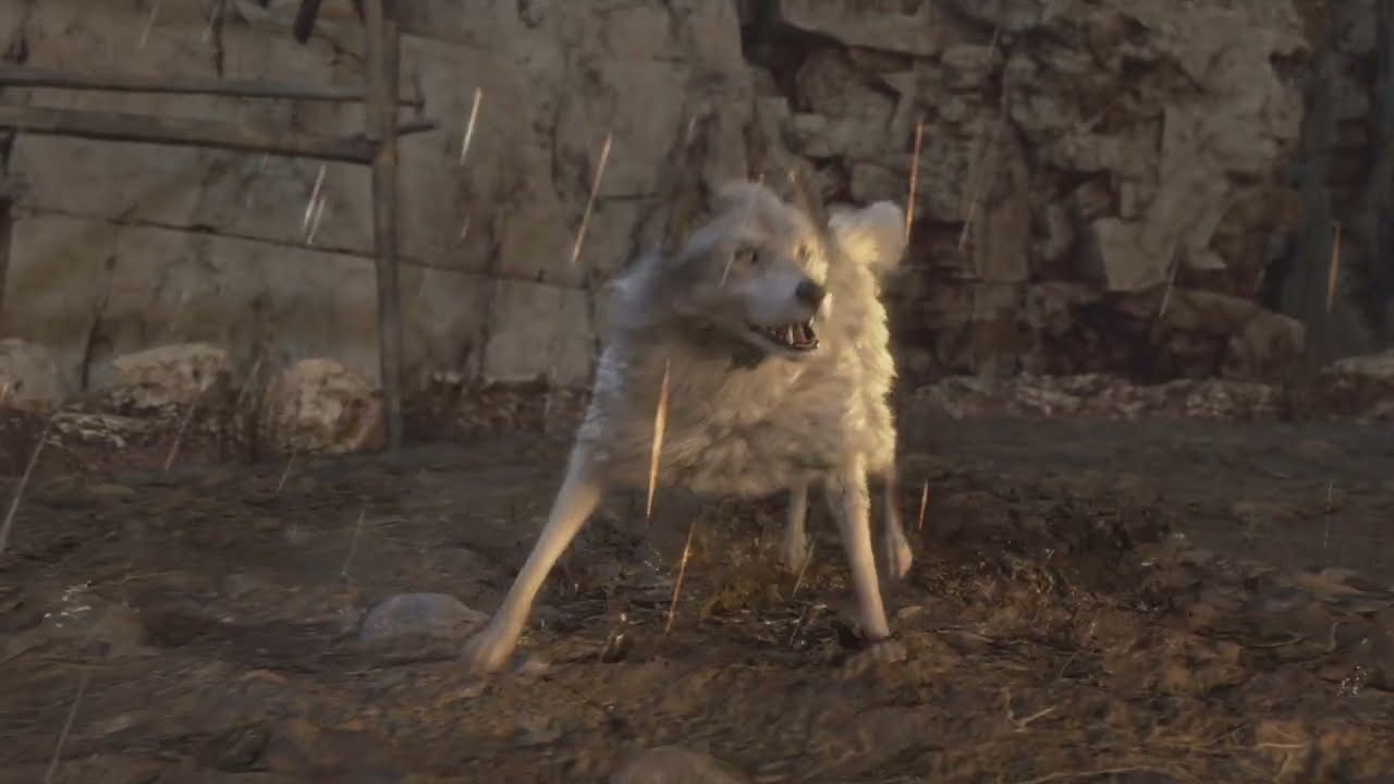 Resident Evil 4 Remake - Wolf / Dog Helps Fight El Gigante