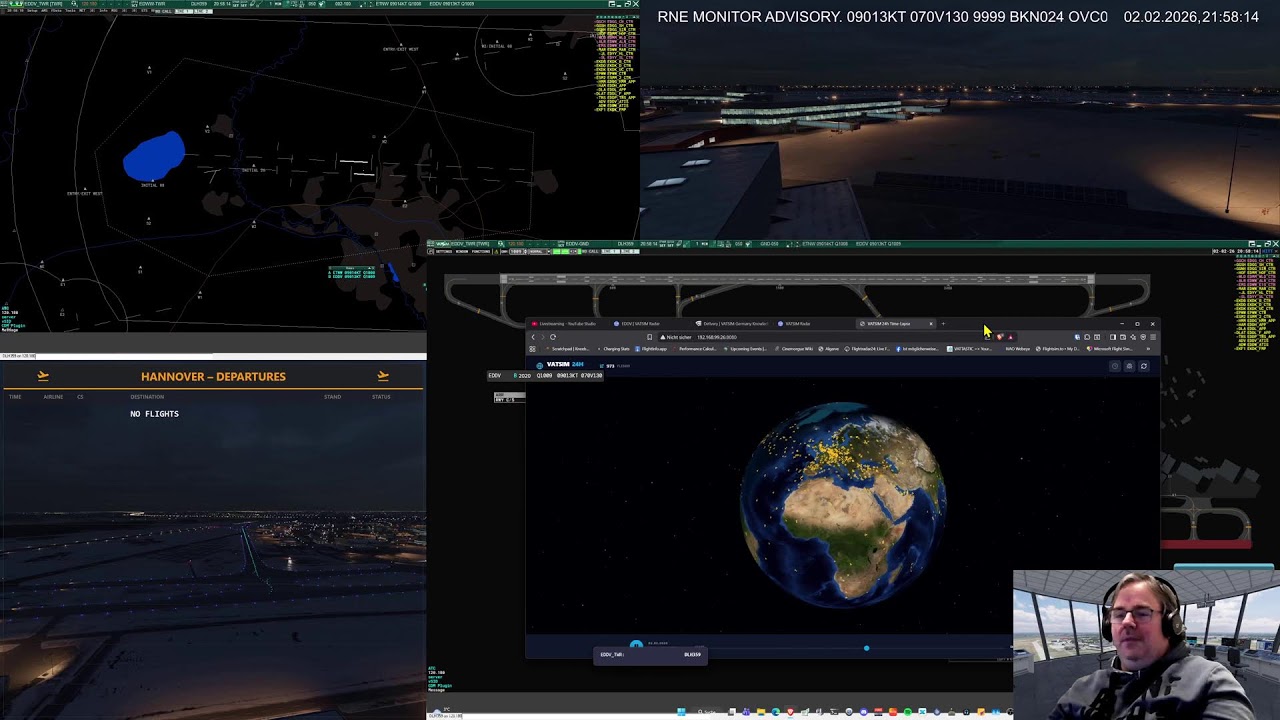 ATC | Hannover Tower | VATSIM | 4k