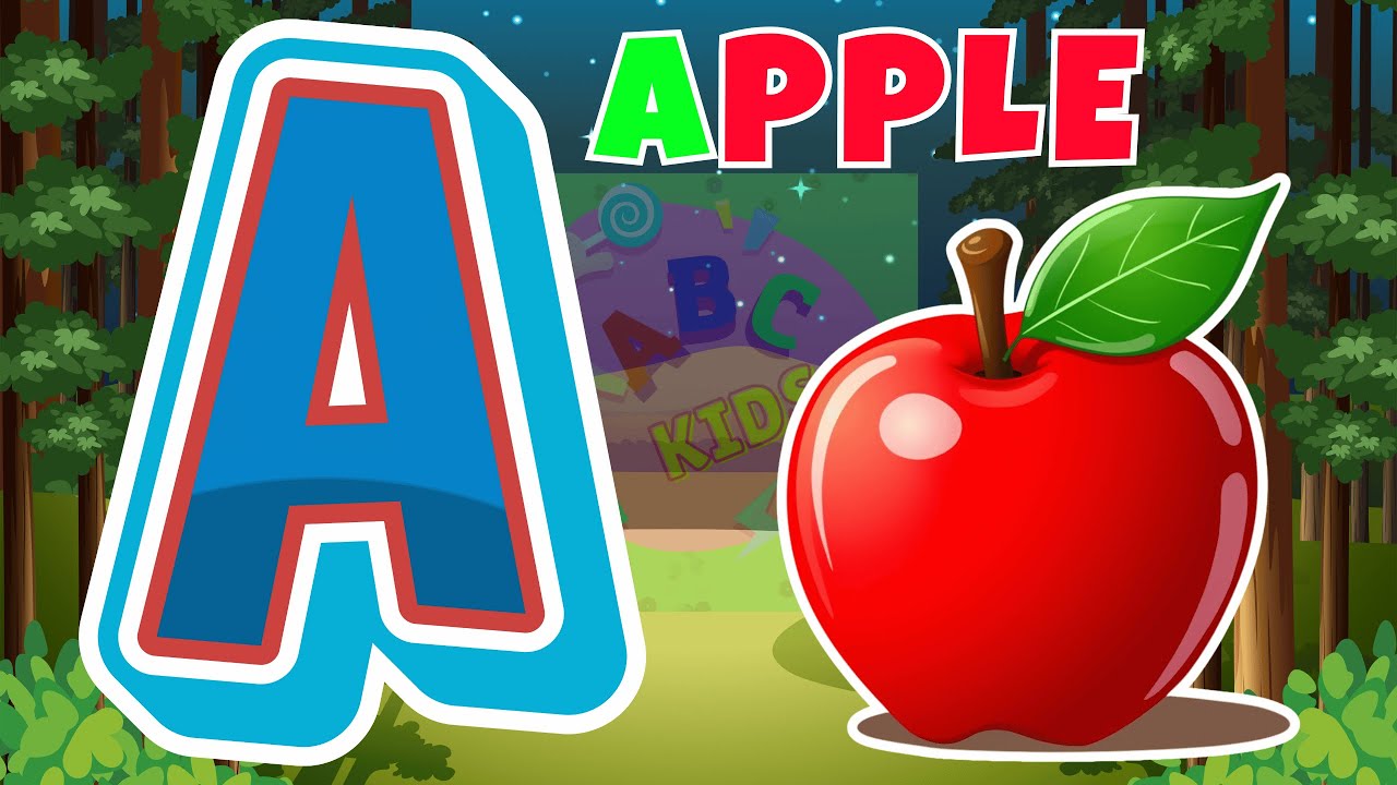 A is for Apple 🍎 Alphabet Song | Rainbow Colors and ABC Song