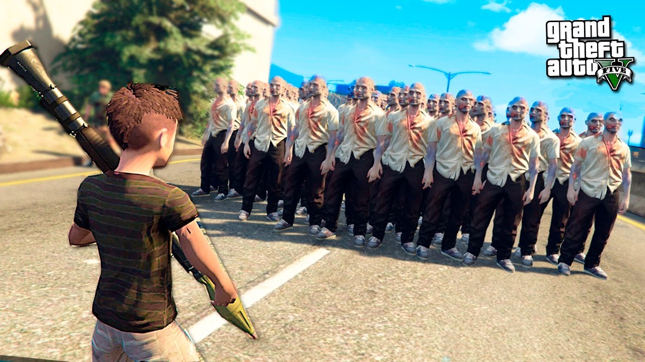 GTA 5 МОДЫ - РЕБЕНОК ПРОТИВ ЗОМБИ - ЗОМБИ АПОКАЛИПСИС В GTA 5