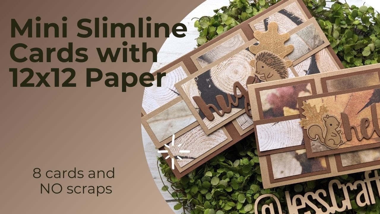 16 Mini Slimline Cards with 12x12 Paper and No Scraps