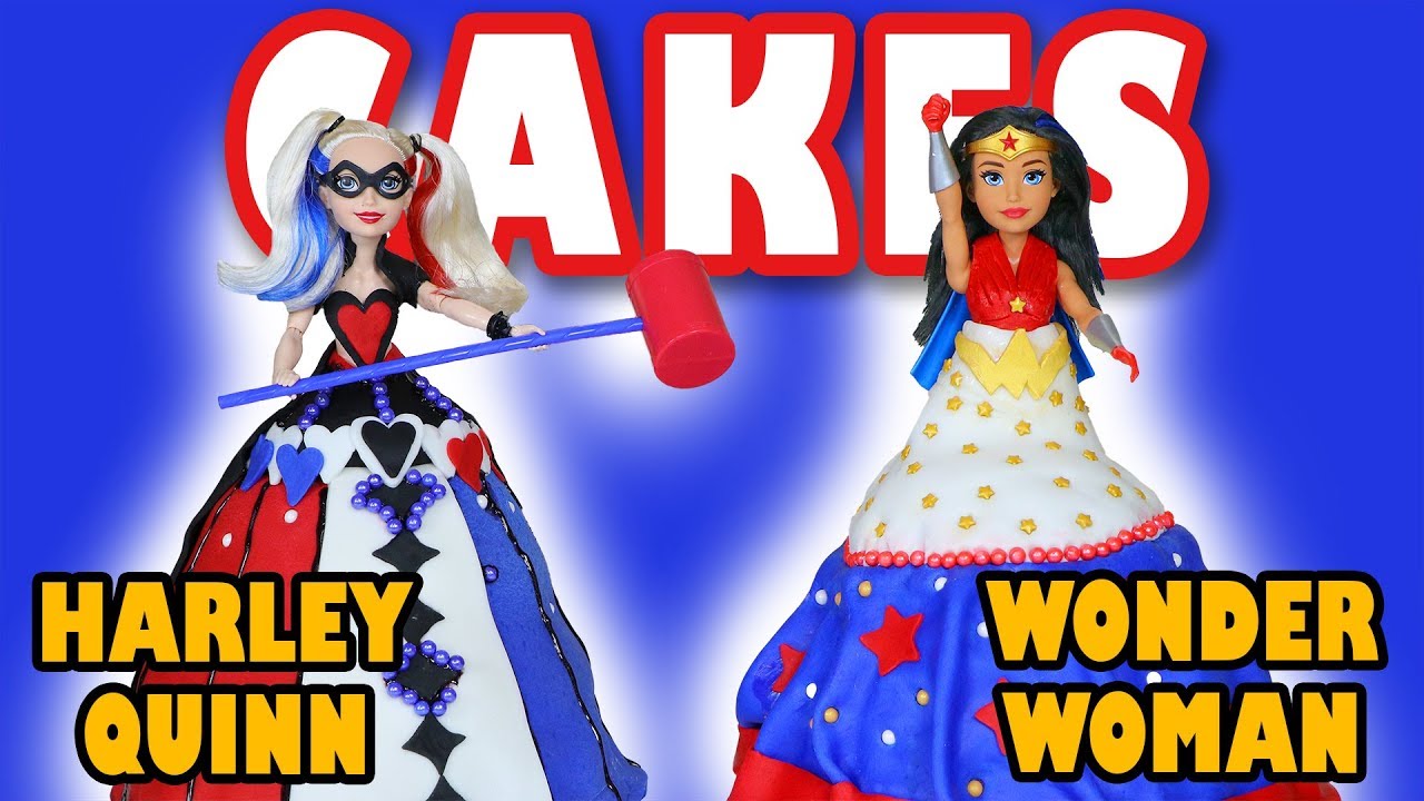 Harley Quinn and Wonder Woman Cakes. Totally TV