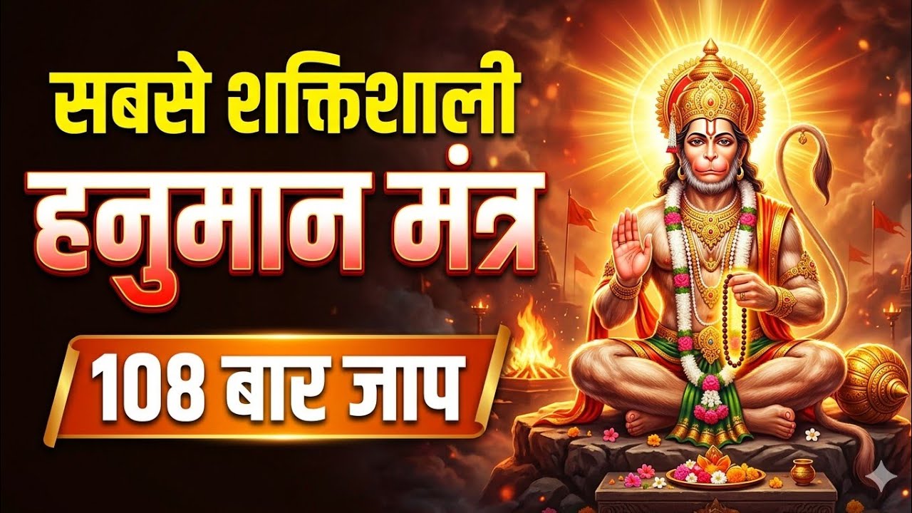 🙏🏻🙏🏻हनुमान जी का 108 बार जपा गया मंत्र: | ॐ नमो भगवते हनुमतये नमः | 108 times Hanuman Ji Mantra: