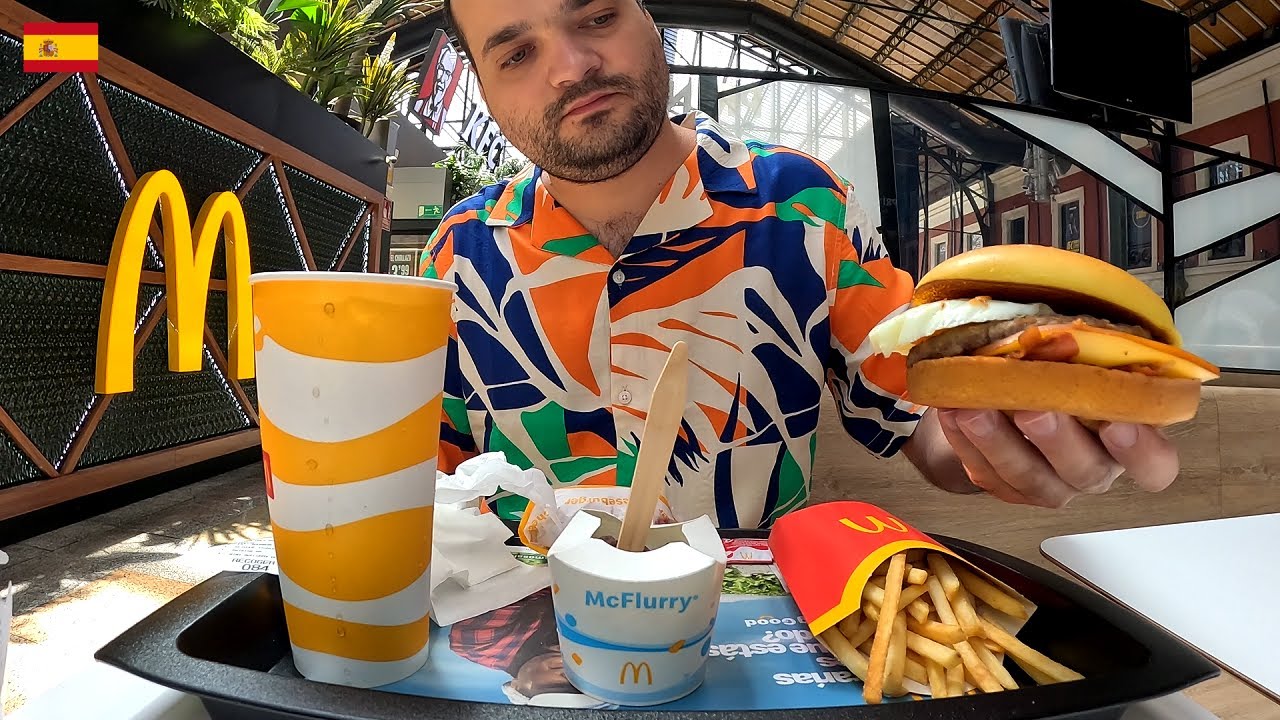 KFC si MCDONALD'S IN SPANIA: BURGERI DUBIOSI DAR DESERTURI BUNE (MADRID)