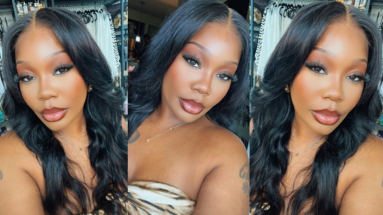 WOW  SUMMER READY✨ EASY & QUICK  PRE CUT GLUELESS WIG in ONE MINUTE! FT. Sunber Hair
