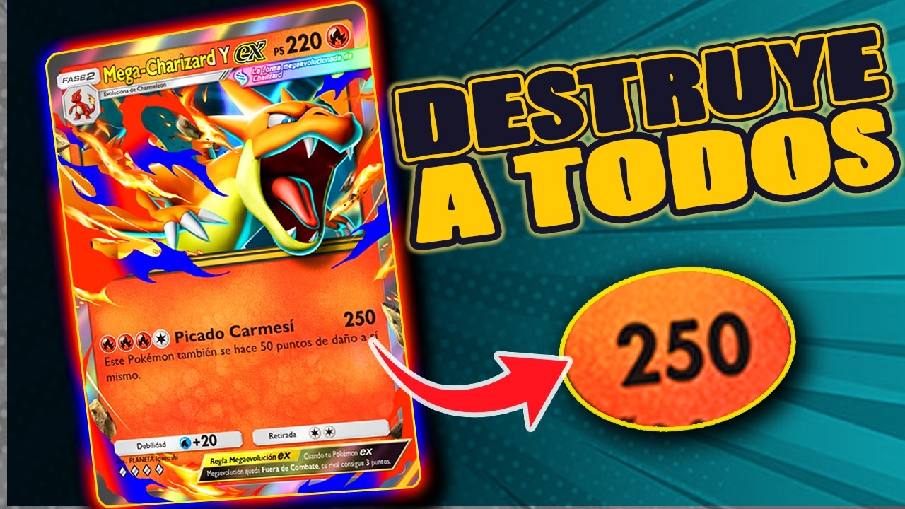 ¡Mazo Mega Charizard Y EX! Quema a todos de un ataque