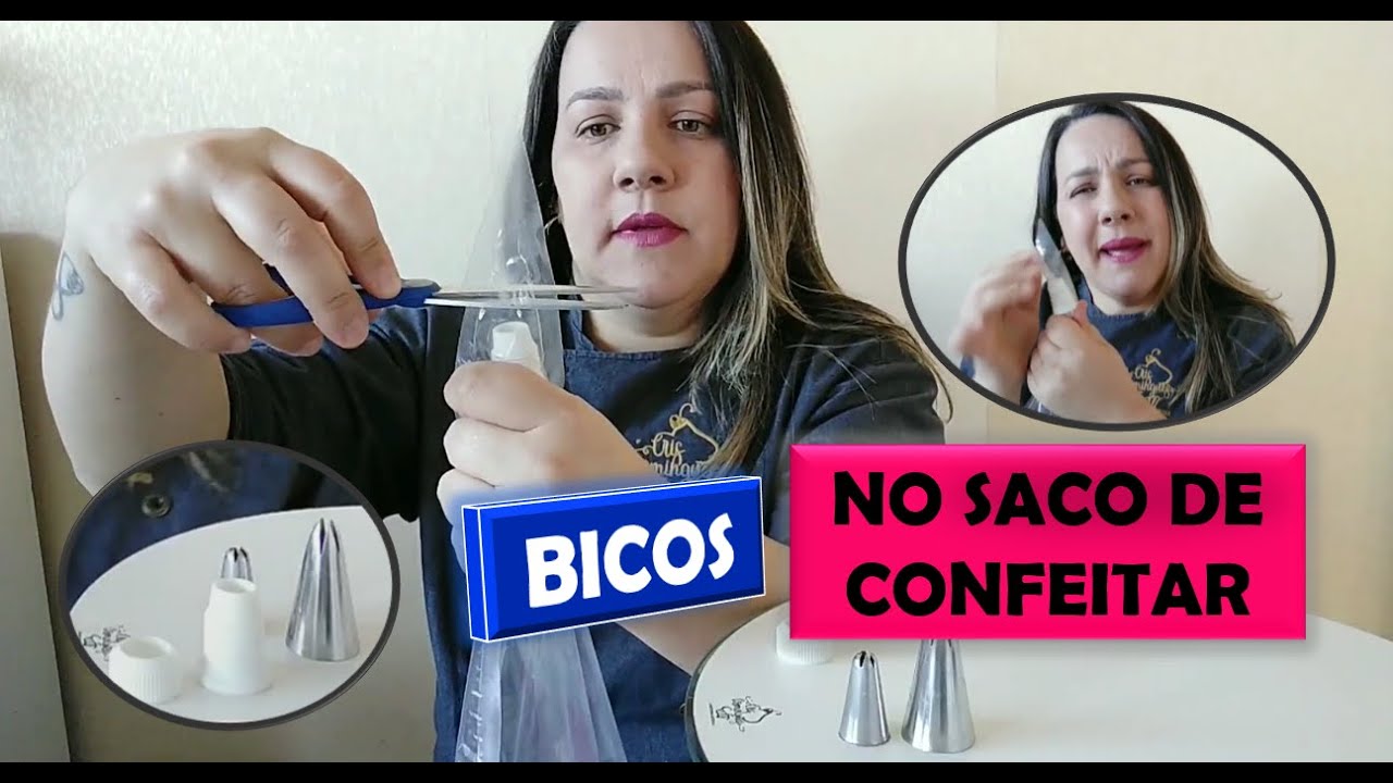Como colocar bico no saco de confeitar