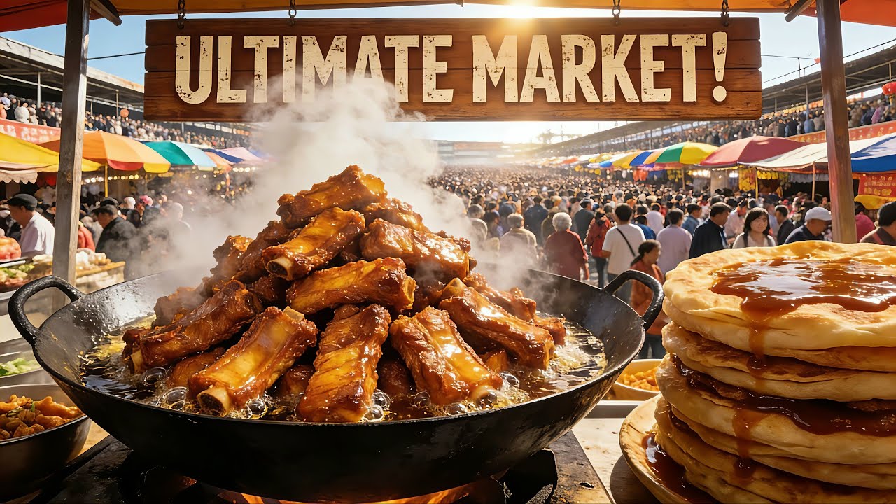 Бесконечная еда! Самый многолюдный уличный рынок на севере Китая