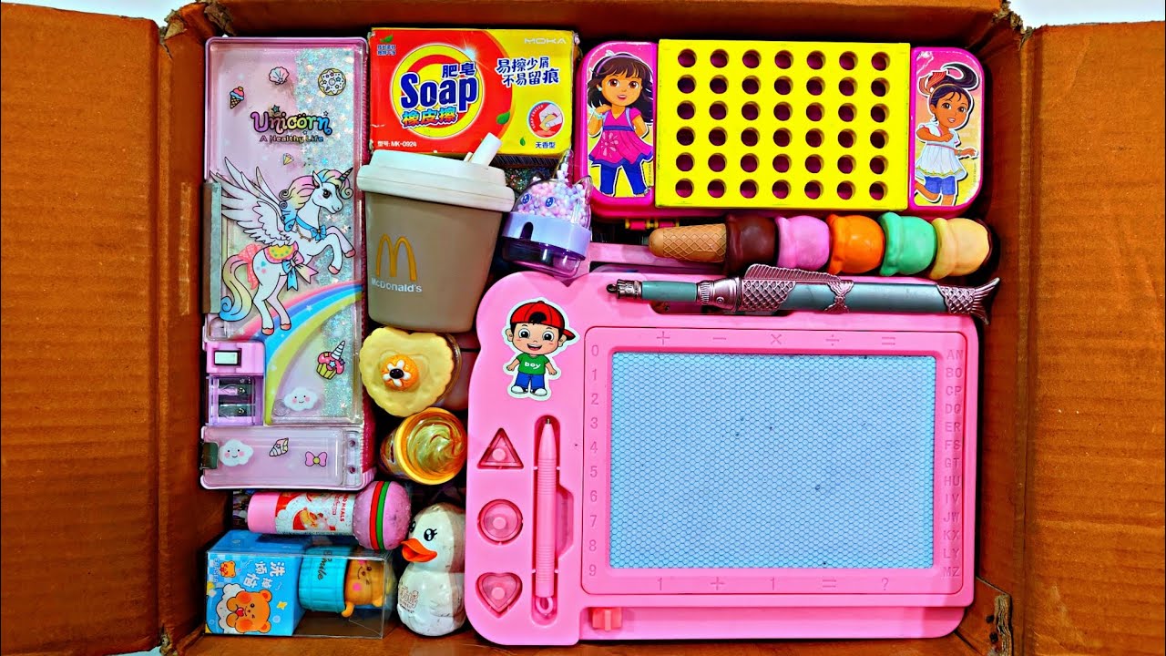 Unboxing Classic Fancy Stationery📚, Pencil Box, Sketch Board, Highlighter, Desk Lamp, Sharpener, Pen