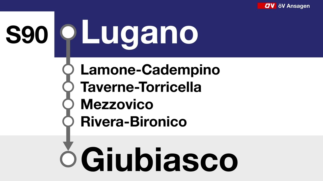 annunci FFS &bull; S90 TILO &bull; Giubiasco &ndash; Lugano