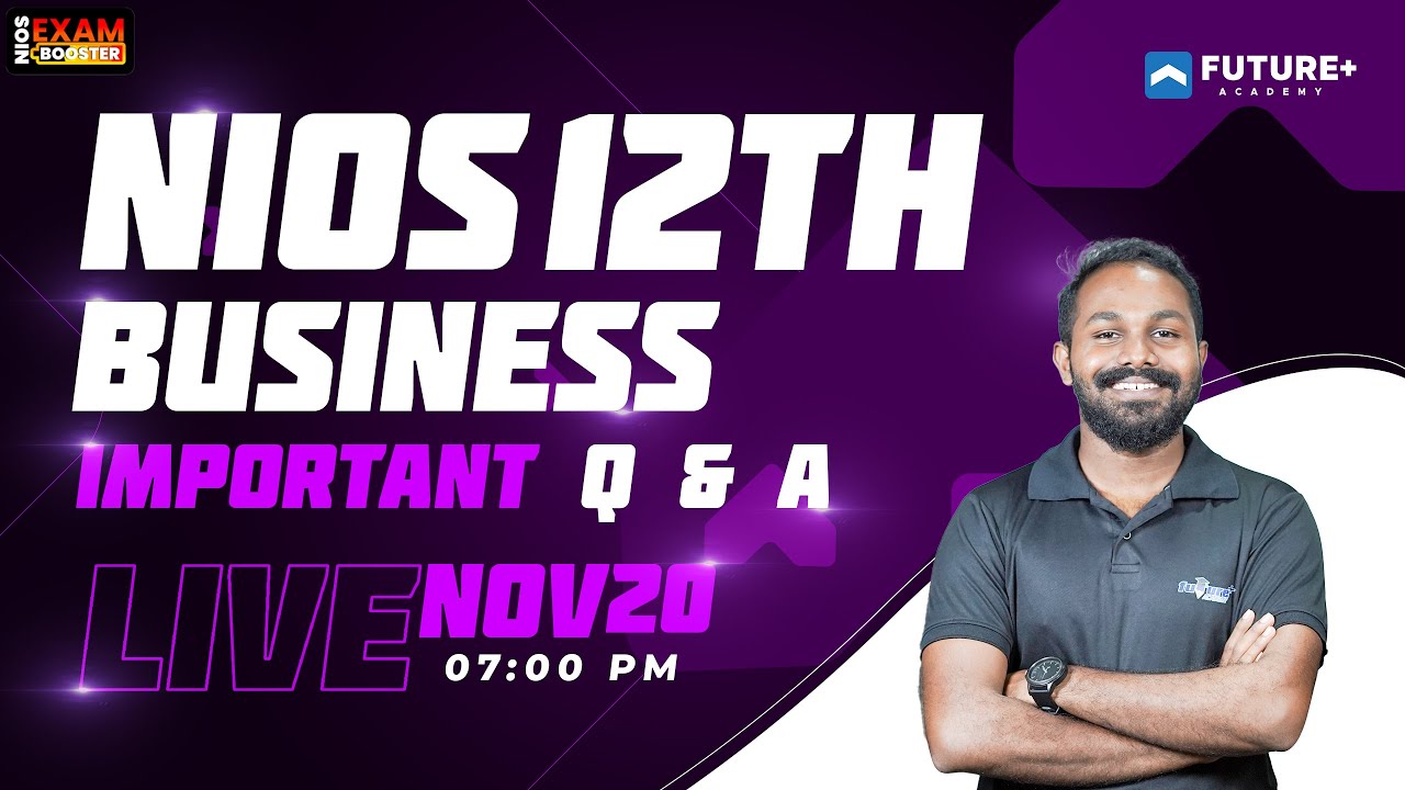 NIOS 12TH BUSINESS IMPORTANT Q & A  LIVE | National Institute of Open Schooling