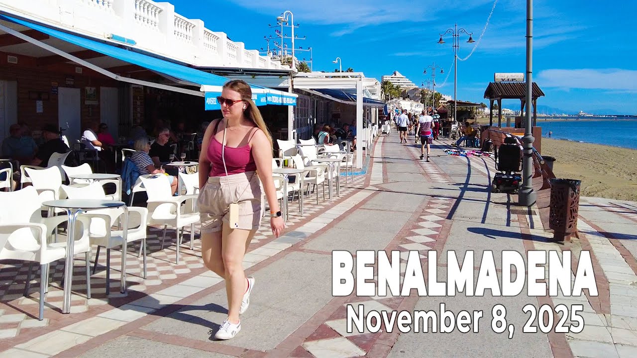 Benalmadena November 8, 2025 Walking Tour Malaga Costa del Sol Spain [4K]
