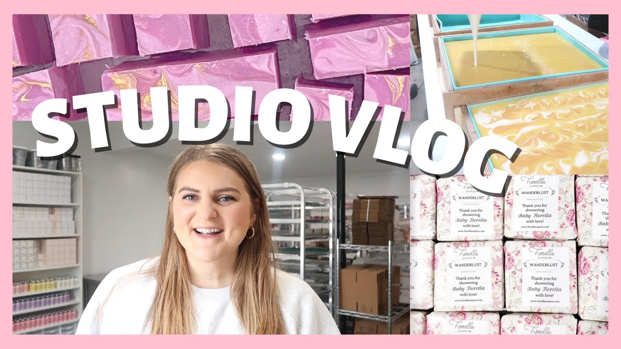 STUDIO VLOG // Cold Process Soapmaking and Baby Shower Soap Favors // Day in the life of a Soapmaker